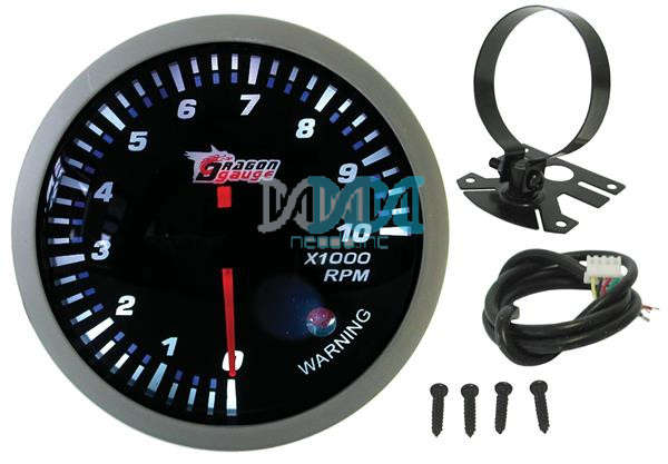 Tachometer 0-10000Rpm 60mm Sil/Black