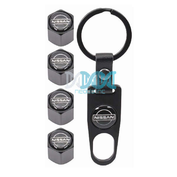 Valve Caps Set With Key Ring Nissan