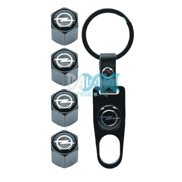 Valve Caps Set With Key Ring Opel