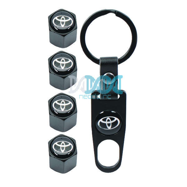 Valve Caps Set With Key Ring Toyota