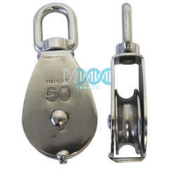 Single Swivel Polyeurathane Pulley 50mm  Stainless Steel 304