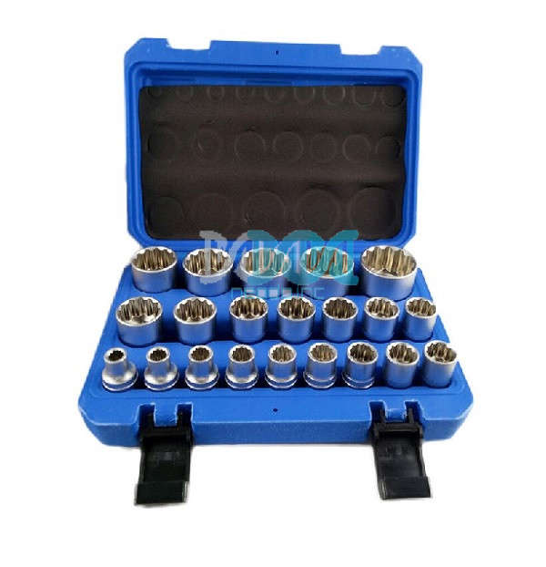 19 Piece Square Tooth Socket Set 8-32mm