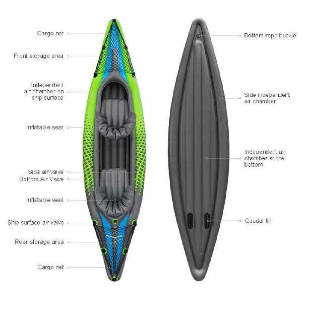 Seaflo Inflatable Kayak 2 Adult 160Kg