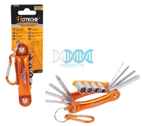 Hoteche Folding Aluminium Socket & Screw Driver Set 12 Piece