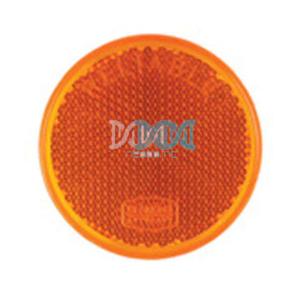 Round Amber Reflector Adhesive Tape Fitting 63mm