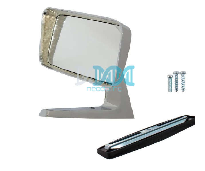 Universal Side Wing Mirrors Chrome Square