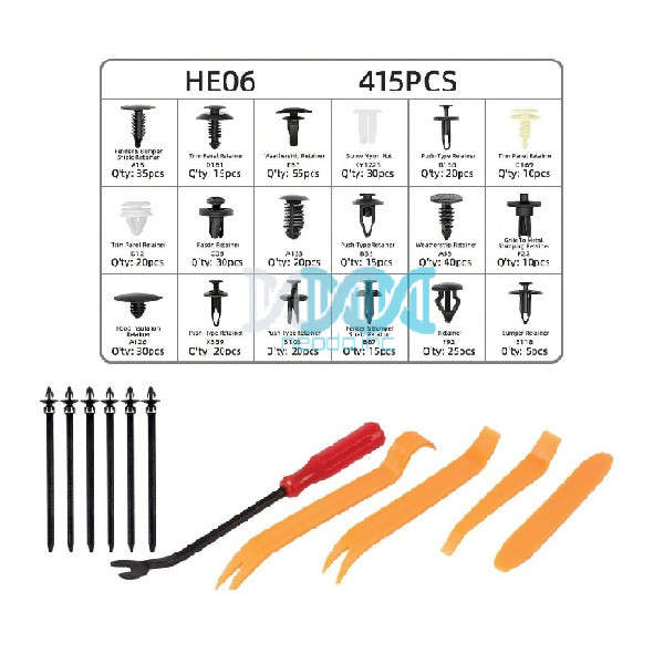 HE06 - Panel Clips Assorted 456 Piece With Tools