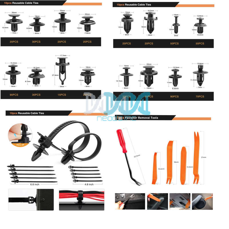 HE132 - Panel Clips Assorted 635Pieces With Tools