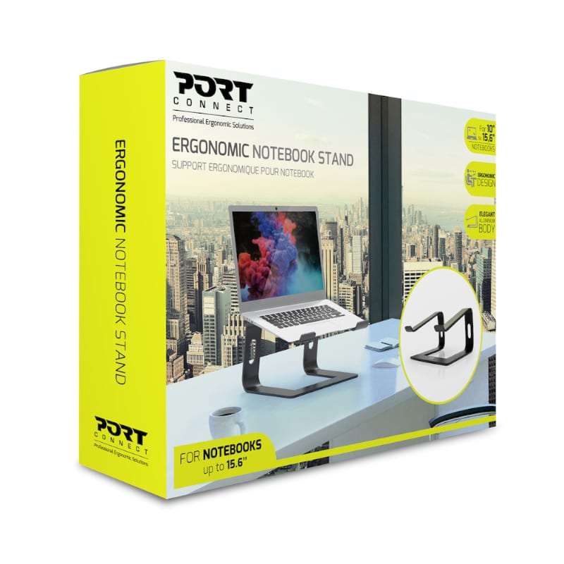 Port Connect Ergonomic 10-15.6 Inch Aluminium Notebook Stand
