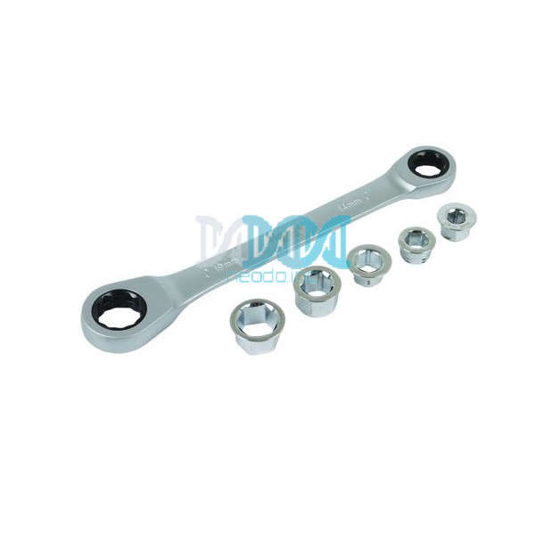 Hoteche Universal Double Headed Ratchet Spanner and Socket Set -6 Piece
