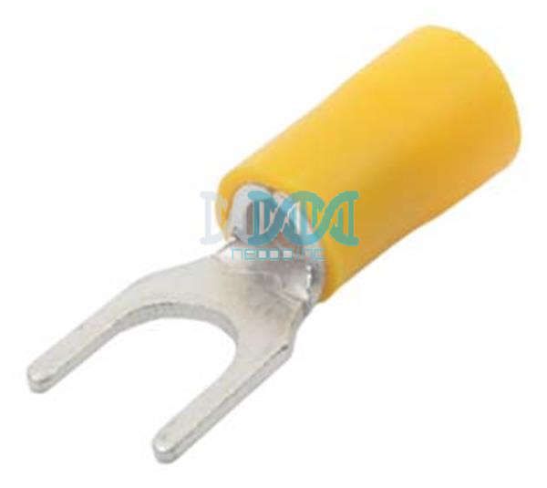 Yellow Fork Terminal 6.4mm10 Pieces