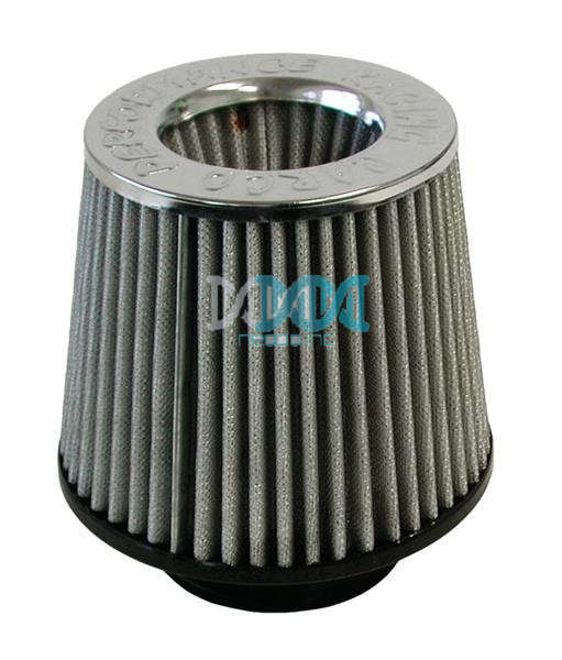 Air Filter With Rubber Base 76mm Silver