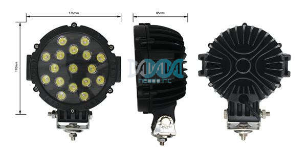 Spot Lamp Led 51W(17X3W) 10-30V 3100 Lumens