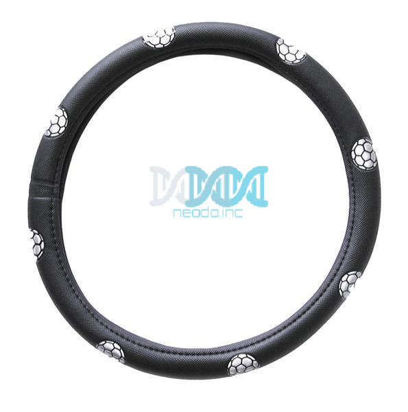 Steering Wheel  Cover Black/Soccer Bal
