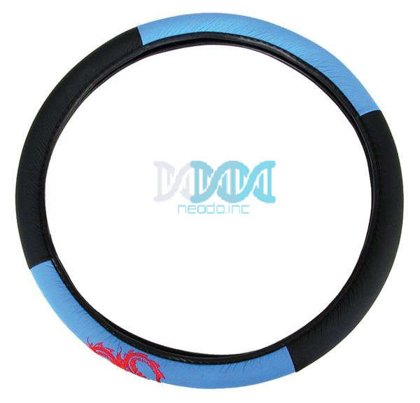 Steering Wheel  Cover With Dragon Blue