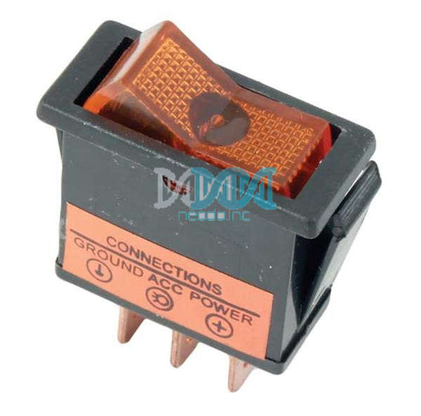 Rocker Switch Amber Illuminated