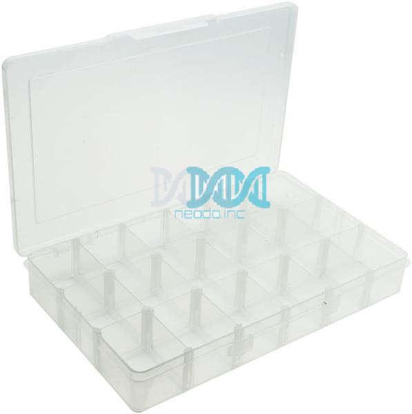 Plastic Box With Lid 18 Compartments