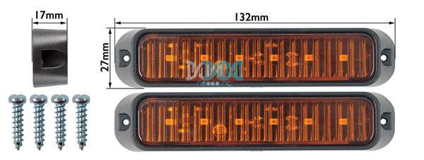 Led Marker Lamp Amber 6Led 10-30V
