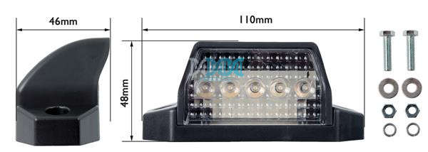 Number Plate Lamp Led 5 Piece 10-30V
