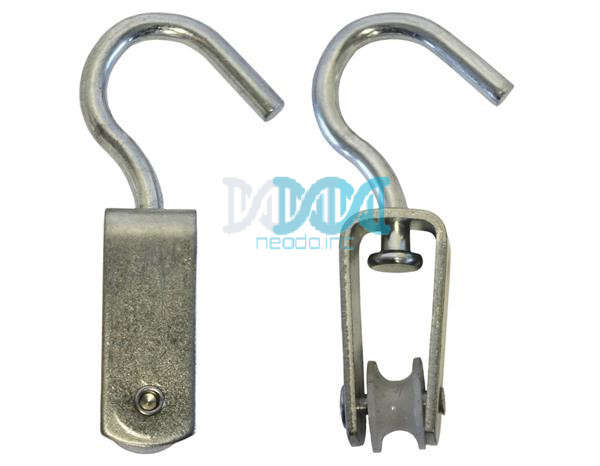 Single Polyeurathane Pulley 15mm Galvanized With Nylon Wheel