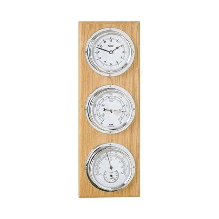 ANVI 30.3825 4-in-1 Barometer - Chrome & American Oak Wood