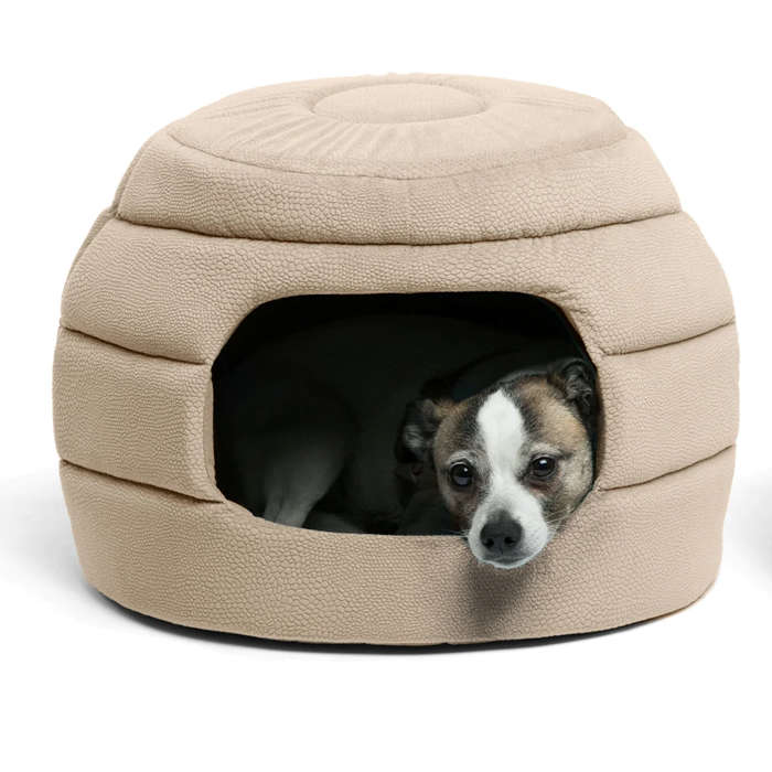 Honeycomb Ilan Hut Cuddler Dog and Cat Bed - Wheat