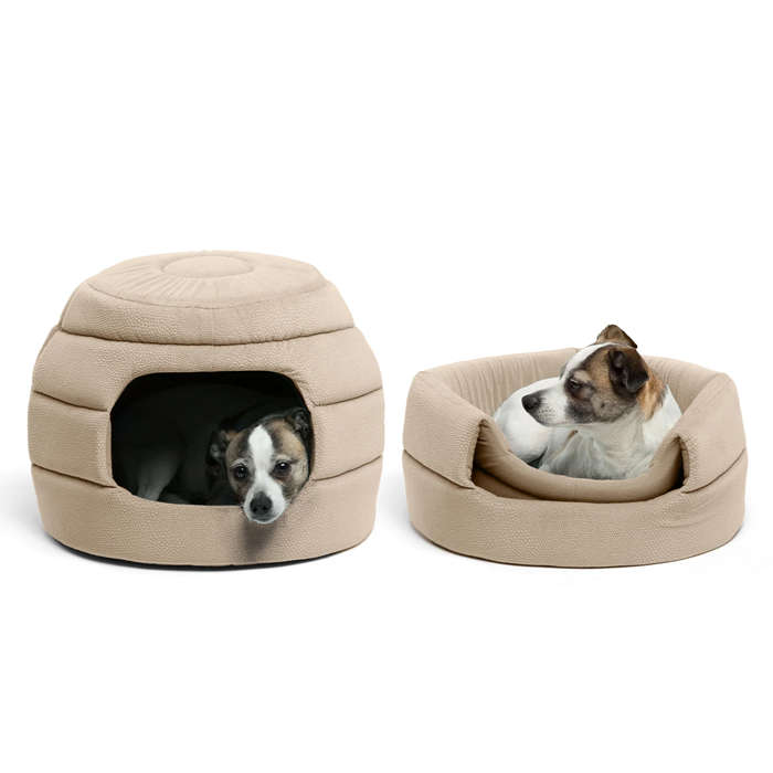 Honeycomb Ilan Hut Cuddler Dog and Cat Bed - Wheat