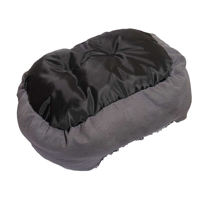 Rosewood Grey Lion Faux Suede Oval Bed Small