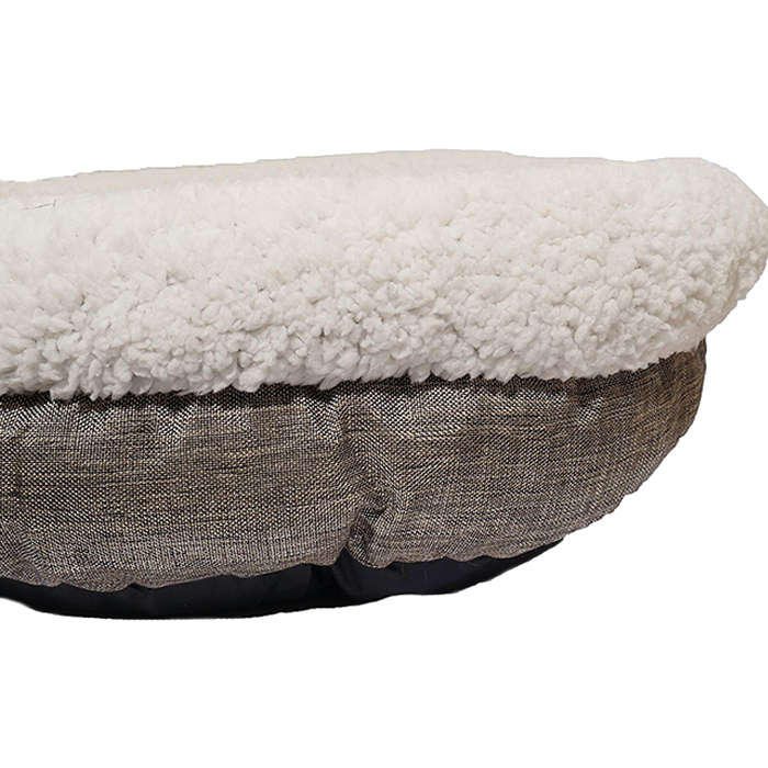 Deep Tweed Teddy Bear Round Bed Medium