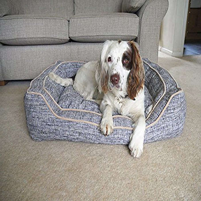 Rosewood Lux Slate and Oatmeal Square Bed Medium