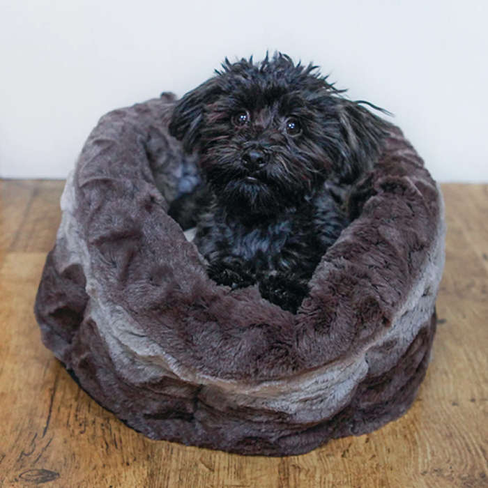 Grey and Cream Snuggle Plush Round Small