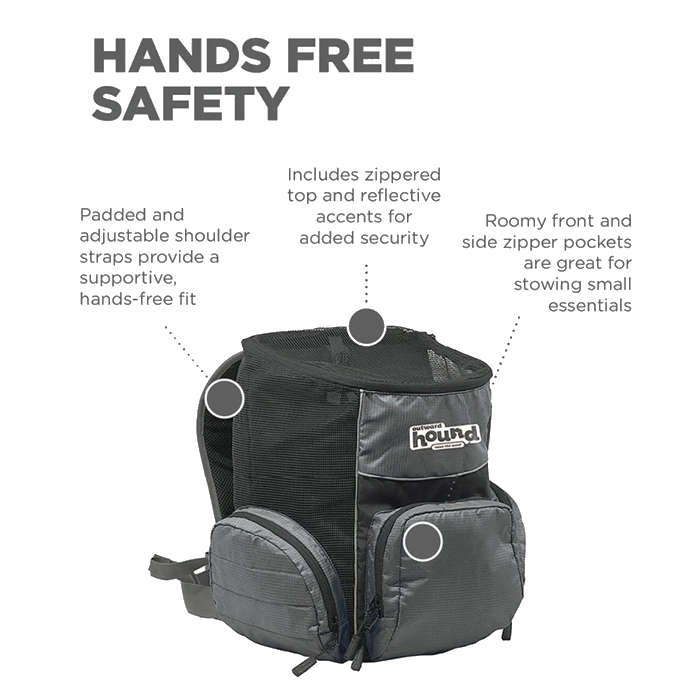 Outward Hound PoochPouch Backpack Grey