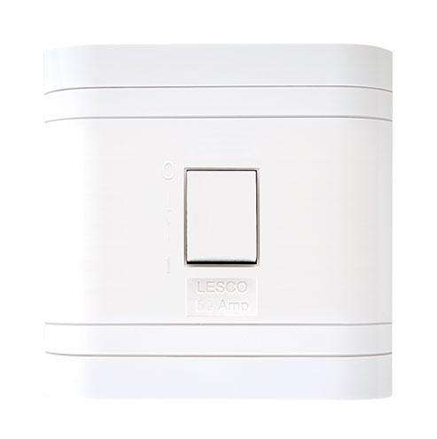 Lesco 2 Pole Flush Isolator Switch with Square Flush Cover and Hidden Indicator Light- Amperage: ...