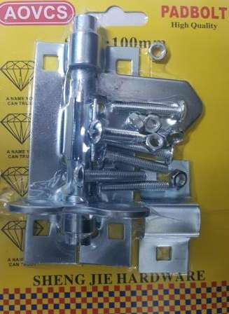 Noble Lockable Pad Bolt latch 100mm Zinc Plated- Can be installed horizontally or vertically Rust...