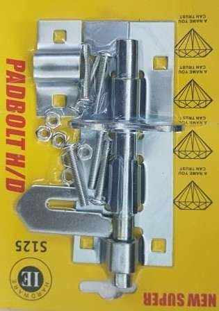 Noble Lockable Pad Bolt latch 125mm Zinc Plated- Can be installed horizontally or vertically Rust...
