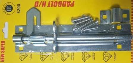 Noble Lockable Pad Bolt latch 200mm Zinc Plated- Can be installed horizontally or vertically Rust...