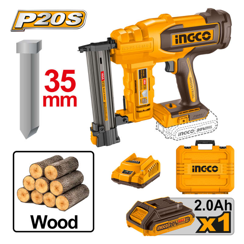 Special - Ingco Cordless Brad Nailer 20v Kit