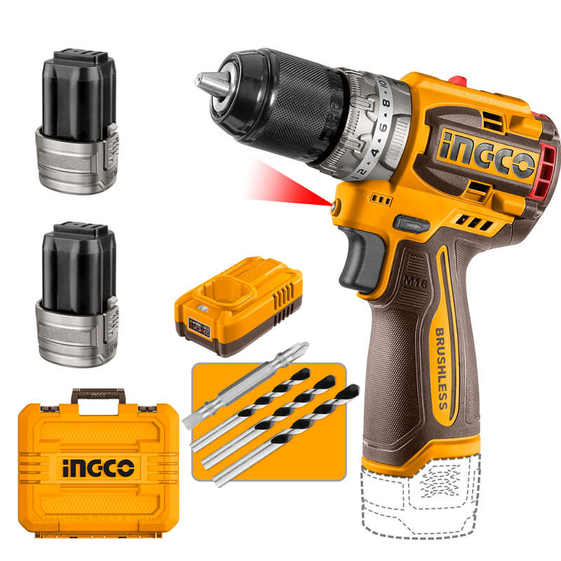 Ingco Cordless Impact Drill 60nm 16v Kit