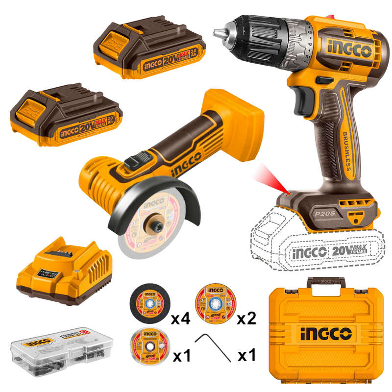 Ingco Cordless Mini Cut-off Tool & Drill (52nm) Combo Kit