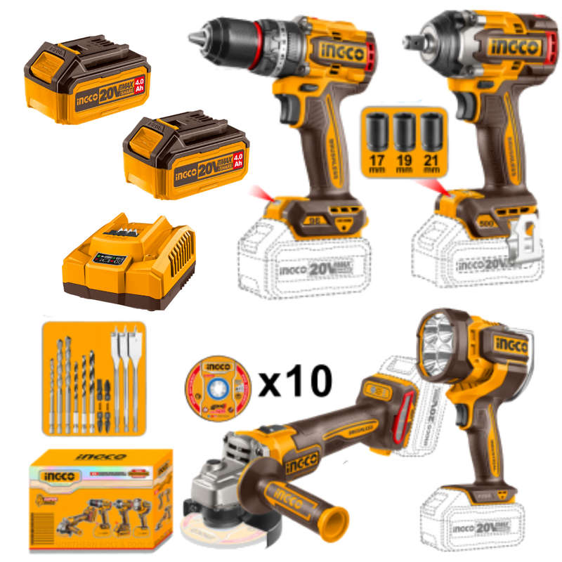 Ingco 4 In 1 Cordless Combo Kit 20v