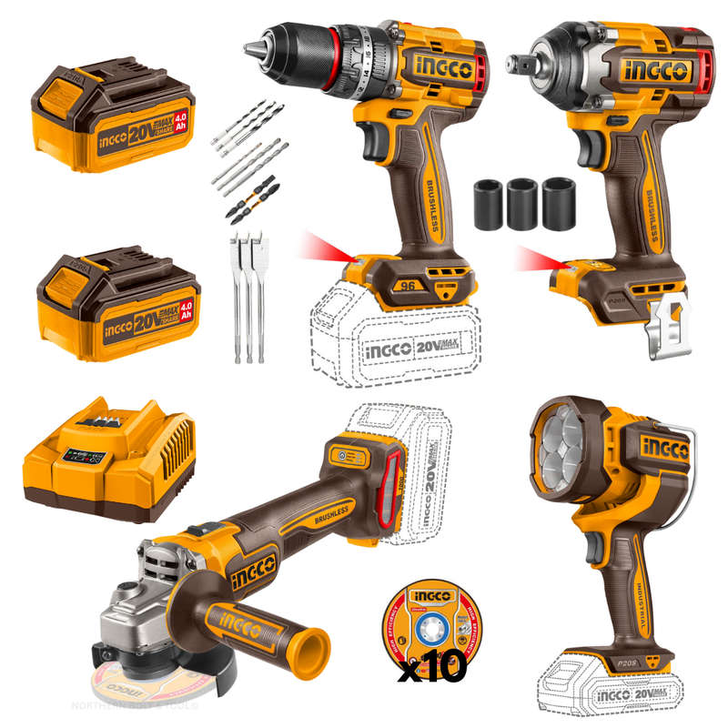 Ingco 4 In 1 Cordless Combo Kit 20v