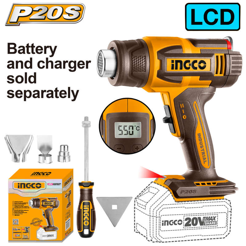 Special - Ingco Cordless Heat Gun 20v With Lcd Screen (tool Only)