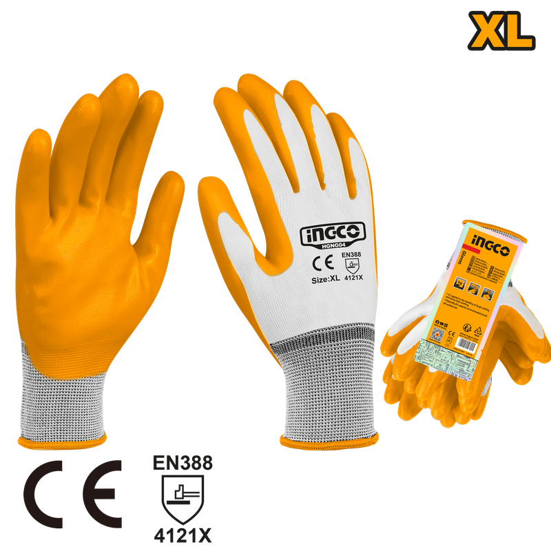 Ingco Nitrile Gloves, Xl