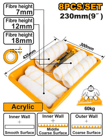 Ingco P/roll Set 8in1 I&ow 230mm Acr