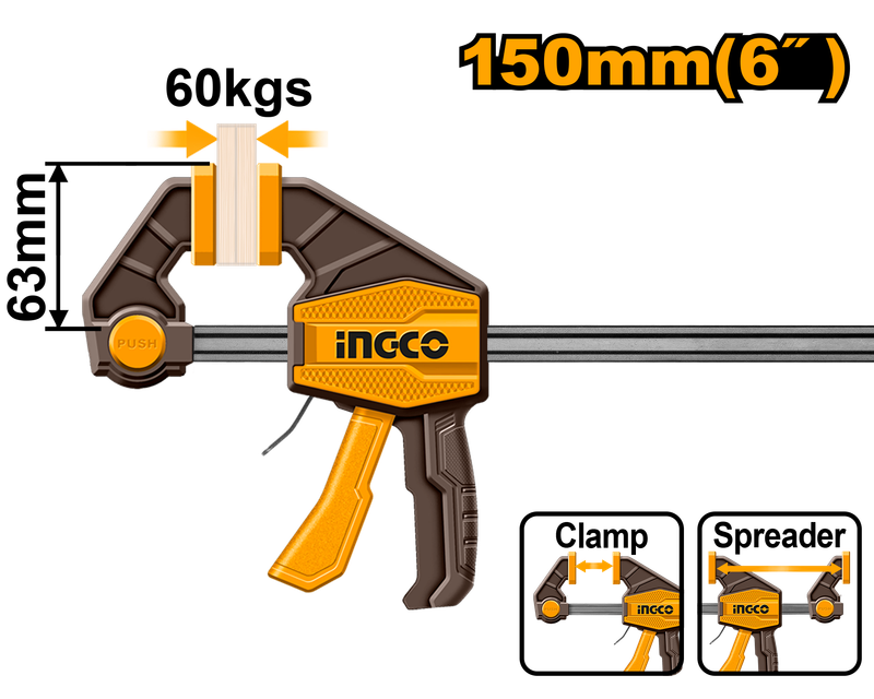 Ingco Quick Bar Clamp 150mm