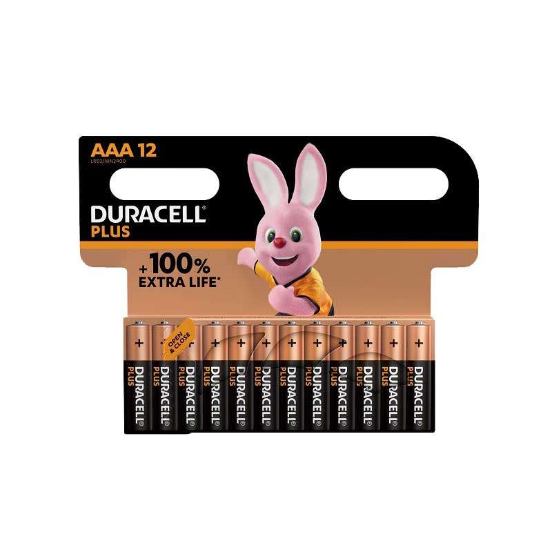 Battery Duracell Plus Aaa 12\'s Duro35