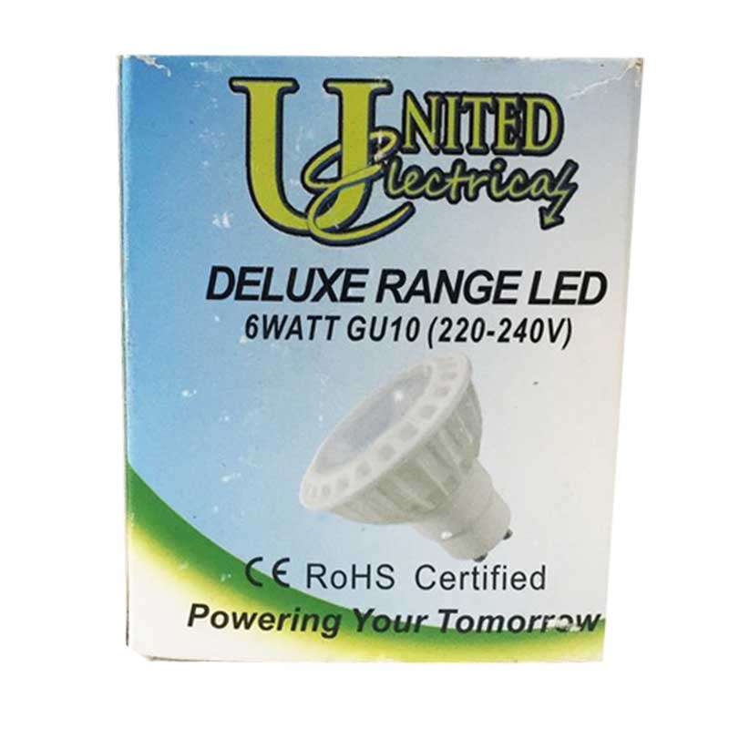 Globe Downlight Led Delux 6w 230v Cool/w Gu10 350lm 30000hrs