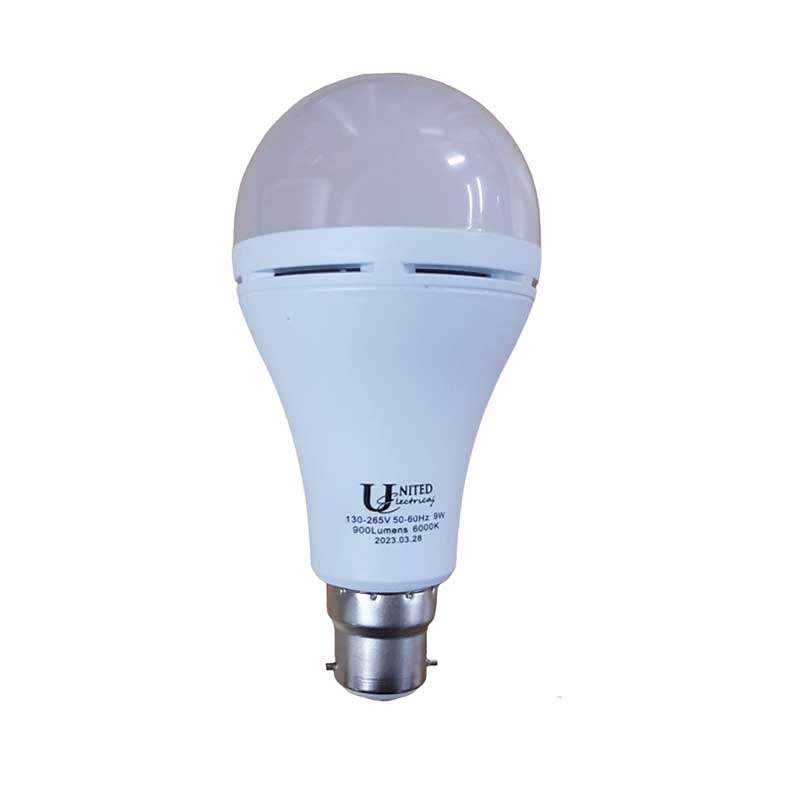 Globe B22 Led  9w Bc Cool/w Rechargeable 50000hrs 3-4hrs