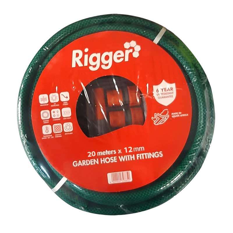 Hose Garden  Reinforced 6 Year 12.5mm*20mt Incl/fitt (min 5