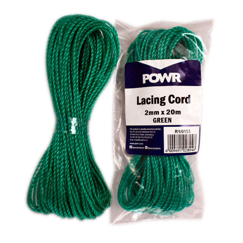 Cord Lacing Green 2mmx20mtr